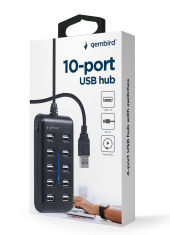 GEMBIRD HUB USB 2.0 10-portowy czarny  - UHB-U2P10P-01 - Zdjęcie 2