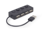 GEMBIRD HUB USB 2.0 4-portowy z przełącznikami, czarny  - UHB-U2P4-05 - Zdjęcie 4