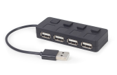 GEMBIRD HUB USB 2.0 4-portowy z przełącznikami, czarny  - UHB-U2P4-05 - Zdjęcie 5