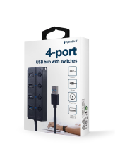 GEMBIRD HUB 4-portowy USB (1 x USB 3.1 + 3 x USB 2.0) z przyciskami włączania/wyłączania oraz wskaźnikiem LED - UHB-U3P1U2P3P-01 - Zdjęcie 2