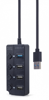 GEMBIRD HUB 4-portowy USB (1 x USB 3.1 + 3 x USB 2.0) z przyciskami włączania/wyłączania oraz wskaźnikiem LED - UHB-U3P1U2P3P-01 - Zdjęcie 5
