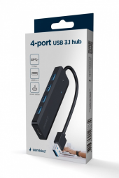 GEMBIRD HUB 4-portowy USB 3.1 (Gen 1), z opcją zasilania zewnętrznego przez port USB-C - UHB-U3P4P-02 - Zdjęcie 2