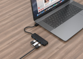GEMBIRD HUB 4-portowy USB 3.1 (Gen 1), z opcją zasilania zewnętrznego przez port USB-C - UHB-U3P4P-02 - Zdjęcie 3
