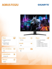 GIGABYTE Monitor 31,5 cala AORUS FO32U OD-OLED  165Hz UHD 4K HM  - FO32U - Zdjęcie 3