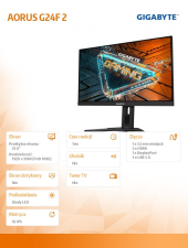 GIGABYTE Monitor 23.8 cala AORUS G24F 2 1ms/12MLN:1/GAMING/HDMI - G24F 2 - Zdjęcie 9
