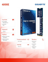 GIGABYTE Dysk SSD NVMe 1.4 Gen4 250GB M.2 2280 3500/1800MB/s - G440E250G - Zdjęcie 6