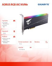 GIGABYTE Dysk SSD AORUS RGB AIC 512GB PCIe NVMe 3480/2100MB/s - GP-ASACNE2512GTTDR - Zdjęcie 5