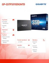 GIGABYTE Dysk SSD 120GB 2,5'' SATA3 500/380MB/s 7mm - GP-GSTFS31120GNTD - Zdjęcie 5