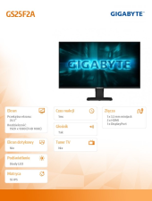 GIGABYTE Monitor 24.5 cala GS25F2A GAMING - GS25F2A - Zdjęcie 9