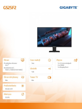 GIGABYTE Monitor 24.5 cala GS25F2 IPS FHD HDMI DP 200HZ - GS25F2 - Zdjęcie 4
