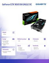 GIGABYTE Karta graficzna GeForce GTX 1650 D6 EAGLE OC 4G 128BIT GDDR6 HDMI/DP/DVI  - GV-N1656EAGLE OC-4GD - Zdjęcie 2