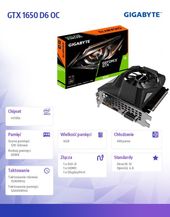 GIGABYTE Karta graficzna GTX 1650 D6 OC 4GB 128bit GDDR6 DP/HDMI/DVI 3.0  - GV-N1656OC-4GD 3.0 - Zdjęcie 5