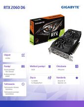 GIGABYTE Karta graficzna RTX 2060 D6 12GB 192bit GDDR6 3DP/HDMI  - GV-N2060D6-12GD - Zdjęcie 6
