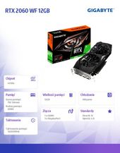 GIGABYTE Karta graficzna RTX 2060 WF 12GB OC 192bit GDDR6 3DP/HDMI  - GV-N2060WF2OC-12GD - Zdjęcie 8