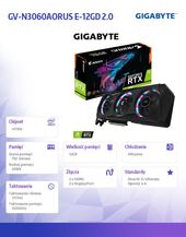 GIGABYTE Karta Graficzna RTX 3060 Aorus ELITE 12GB GDDR6 192bit LHR 2DP/2HDMI - GV-N3060AORUS E-12GD 2.0 - Zdjęcie 7