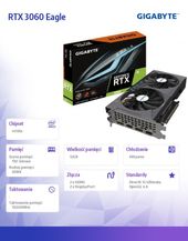 GIGABYTE Karta graficzna RTX 3060 Eagle 12GB 2.0 GDDR6 192bit 2DP/2HDMI  - GV-N3060EAGLE-12GD 2.0 - Zdjęcie 7