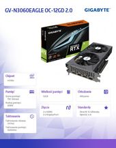 GIGABYTE Karta graficzna RTX 3060 Eagle OC 2.0 12GB GDDR6 192bit LHR 2DP/2HDMI - GV-N3060EAGLE OC-12GD 2.0 - Zdjęcie 7