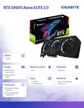 GIGABYTE Karta graficzna RTX 3060 Ti Aorus ELITE 2.0 8GB GDDR6 256bit LHR 2DP/2HDMI - GV-N306TAORUS E-8GD 2.0 - Zdjęcie 9