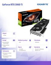 GIGABYTE Karta graficzna RTX 3060 Ti Gaming OC 8GB 256bit 2DP/2HDMI  - GV-N306TGAMING OC-8GD 2.0 - Zdjęcie 9