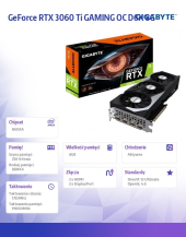 GIGABYTE Karta graficzna RTX 3060 Ti GAMING OC D6X 8GB GDDR6X 256bit  - GV-N306TXGAMING OC-8GD - Zdjęcie 2