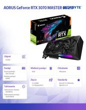 GIGABYTE Karta graficzna GeForce RTX 3070 AORUS MASTER 8GB GDDR6 256bit LHR 3DP/3HDMI - GV-N3070AORUS M-8GD 2.0 - Zdjęcie 3