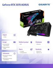 GIGABYTE Karta graficzna GeForce RTX 3070 AORUS MASTER 8 GB GDDR6 256bit 3DP/3HDMI - GV-N3070AORUS M-8GD - Zdjęcie 4