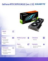GIGABYTE Karta graficzna GeForce RTX 3070 EAGLE RTX GDDR6 256bit LHR 2DP/2HDMI  - GV-N3070EAGLE-8GD 2.0 - Zdjęcie 5