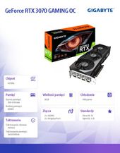 GIGABYTE Karta graficzna GeForce RTX 3070 GAMING OC 8gb GDDR6 256bit 2DP/2HDMI - GV-N3070GAMING OC-8GD - Zdjęcie 2