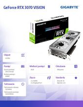 GIGABYTE Karta graficzna GeForce RTX 3070 VISION OC 8GB GDDR6 256bit 2DP/2HDMI - GV-N3070VISION OC-8GD - Zdjęcie 4