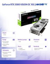GIGABYTE Karta graficzna GeForce RTX 3080 VISION OC 10GB GDDR6X 320bit LHR 3DP/2HDMI - GV-N3080VISION OC-10GD 2.0 - Zdjęcie 9