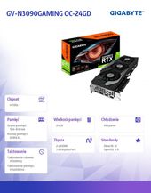 GIGABYTE Karta graficzna GeForce RTX 3090 GAMING OC 24GB GDDR6X 384bit 3DP/2HDMI  - GV-N3090GAMING OC-24GD - Zdjęcie 2