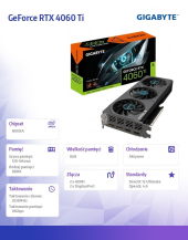 GIGABYTE Karta graficzna GeForce RTX 4060 Ti Eagle OC 8GB GDDR6X 128bit - GV-N406TEAGLE OC-8GD - Zdjęcie 8