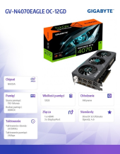 GIGABYTE Karta graficzna RTX 4070 EAGLE OC 12GB GDDR6X 192bit 3DP/HDMI  - GV-N4070EAGLE OC-12GD - Zdjęcie 7