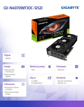 GIGABYTE Karta graficzna RTX 4070 WINDFORCE 12GB GDDR6X 192bit 3DP/HDMI  - GV-N4070WF3OC-12GD - Zdjęcie 9