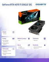 GIGABYTE Karta graficzna RTX 4070 Ti EAGLE 12GB GDDR6X 192bit 3DP/HDMI  - GV-N407TEAGLE-12GD - Zdjęcie 9