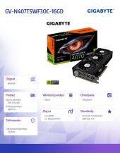 GIGABYTE Karta graficzna RTX 4070 Ti SUPER WINDFORCE OC 16G GDDR6X 256bit  - GV-N407TSWF3OC-16GD - Zdjęcie 2