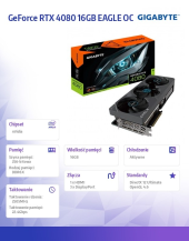 GIGABYTE Karta graficzna GeForce RTX 4080 16GB EAGLE OC GDDR6X 256bit 3DP/HDMI - GV-N4080EAGLE OC-16GD - Zdjęcie 9