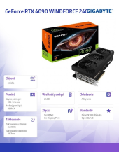 GIGABYTE Karta graficzna RTX 4090 WINDFORCE 24GD GDDR6X 384bit  - GV-N4090WF3-24GD - Zdjęcie 9