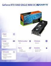 GIGABYTE Karta graficzna GeForce RTX 5060 EAGLE MAX OC 8G GV-N5060EAGLEMAX OC-8GD - GV-N5060EAGLEMAX OC-8GD - Zdjęcie 4
