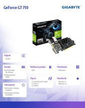 GIGABYTE Karta graficzna GeForce GT710 2GB GDDR5 64bit Low Profile DVI/HDMI/D-SUB  - GV-N710D5-2GIL - Zdjęcie 6