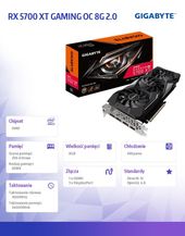 GIGABYTE Karta graficzna RX 5700 XT GAMING OC 8G 2.0 GDDR6 256BIT HDMI/3D  - GV-R57XTGAMING OC-8GD 2.0 - Zdjęcie 6