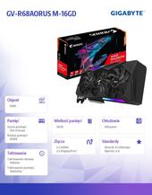 GIGABYTE Karta graficzna RX 6800 AORUS MASTER 16 GB GDDR6 256bit 2DP/2HDMI - GV-R68AORUS M-16GD - Zdjęcie 6