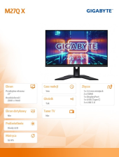 GIGABYTE Monitor 27 cali M27QX GAMING 0,5ms/1MLN:1/WQHD/HDMI  - M27Q X - Zdjęcie 9