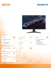 GIGABYTE Monitor 27 cali M27UA IPS UHD 2HDMI DP 160Hz - M27UA - Zdjęcie 2