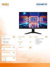 GIGABYTE Monitor 28 M28U GAMING IPS/1ms/1MLN:1/UHD/HDMI/ - M28U - Zdjęcie 6
