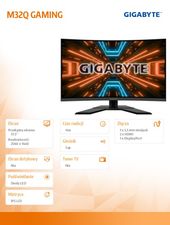 GIGABYTE Monitor GBYTE 32'' M32Q GAMING 1ms/12MLN:1/FULLHD/HDMI - M32Q - Zdjęcie 3