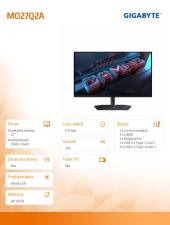 GIGABYTE Monitor 27 cali MO27Q2A EK QHD QD-OLED HDMI USB-C  - MO27Q2A EK - Zdjęcie 2