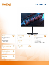 GIGABYTE Monitor 27 cali MO27Q2 EK QHD QD-OLED HDMI USB-C  - MO27Q2 - Zdjęcie 2