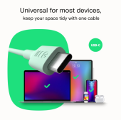 GREEN CELL Kabel USB-C-USB-C PowerFlex 100W silikonowy 2m biały - KABGC100PF200SW - Zdjęcie 3