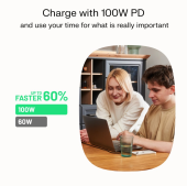 GREEN CELL Kabel USB-C-USB-C PowerFlex 100W silikonowy 0.3m czarny - KABGC100PF30PB - Zdjęcie 11